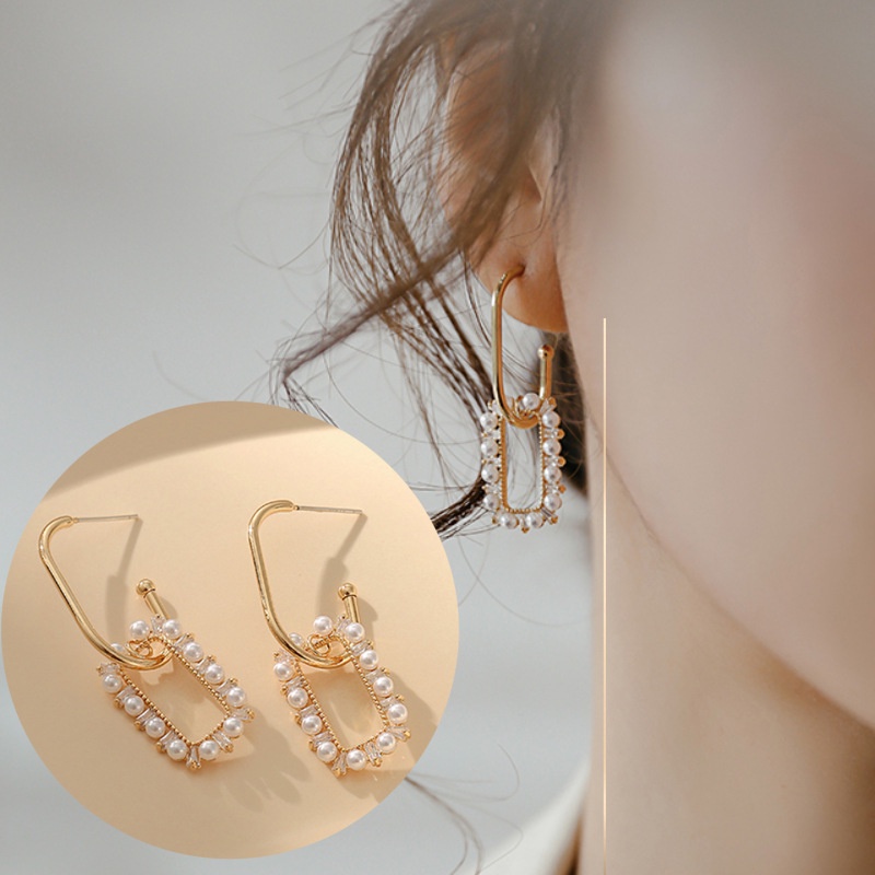 Bông Tai Dáng Dài Đính Ngọc Trai Phong Cách Hàn Quốc Thời Trang S925