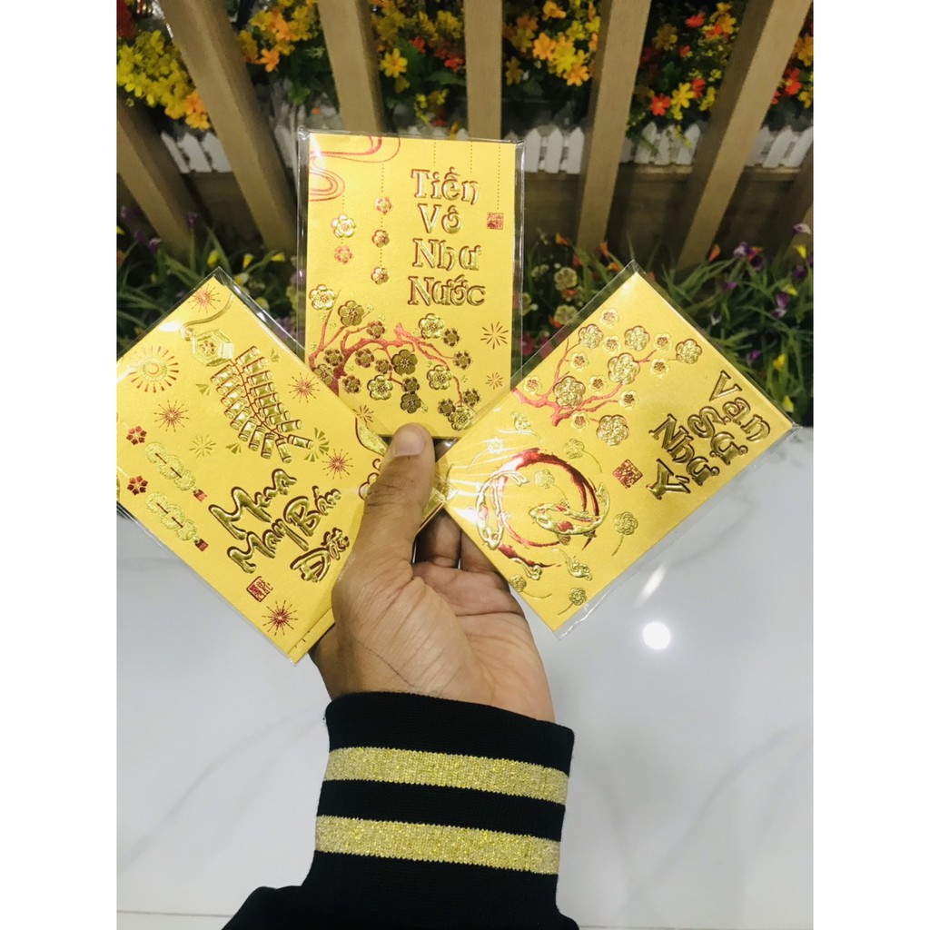 [Lì xì hot] -  lì xì cao cấp, đỏ và vàng ánh kim, nhiều mẫu mới nhất cho tết - VPP Halu