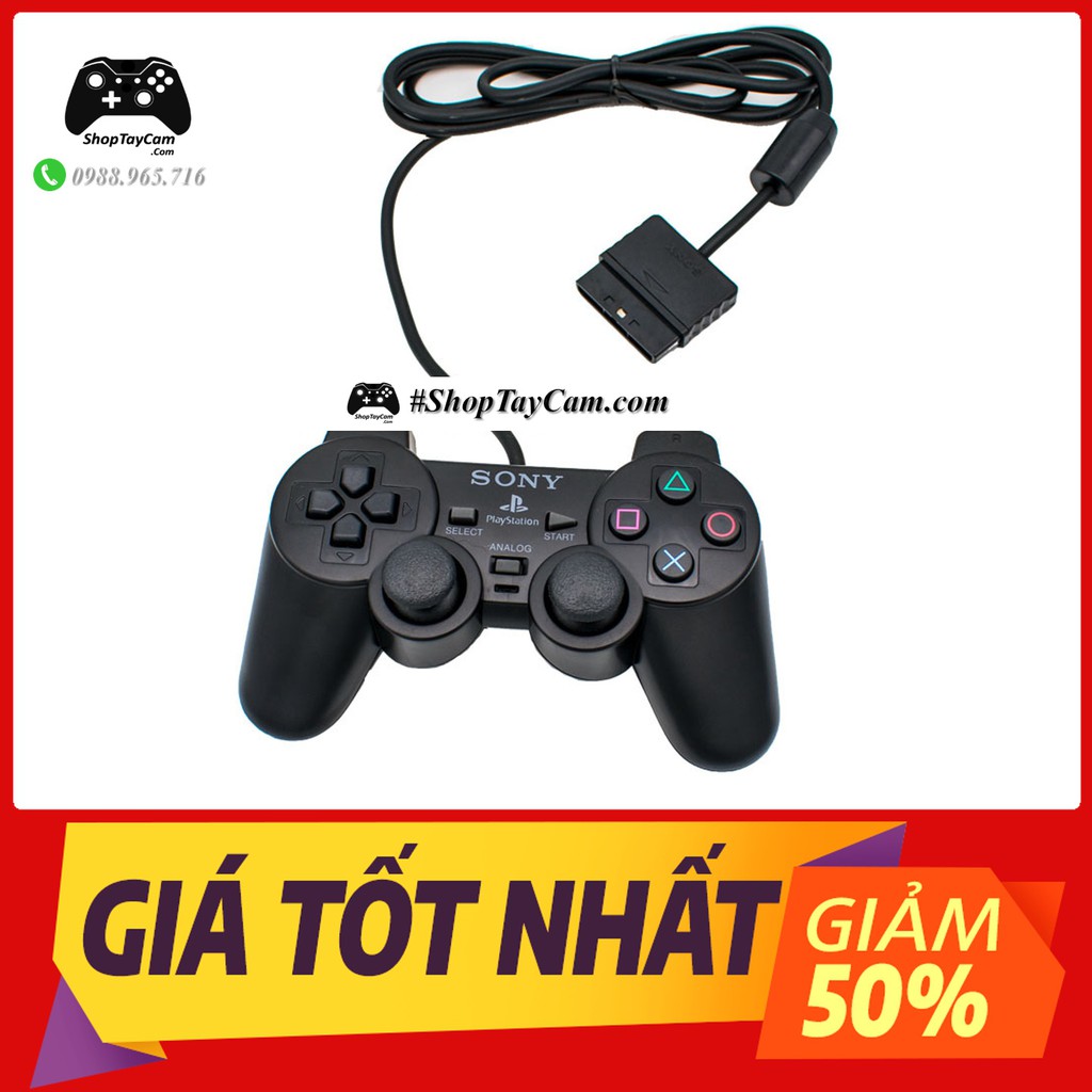 Tay Cầm Chơi Game Tay Cầm PS2 Có Dây Tay PS2 + Cổng Chuyển Đổi USB Cho PC By ShopTayCam