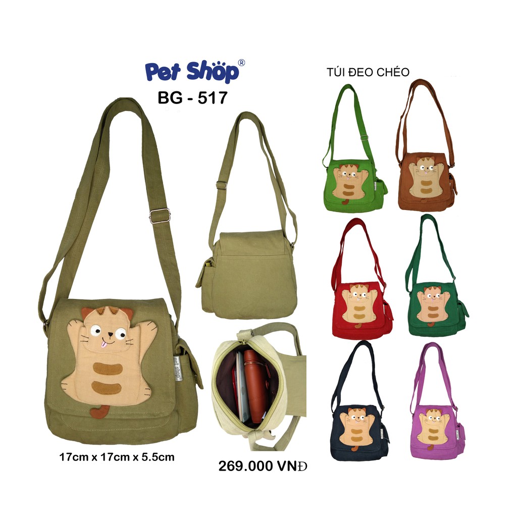 Túi đeo chéo nhiều ngăn PET SHOP BG-517