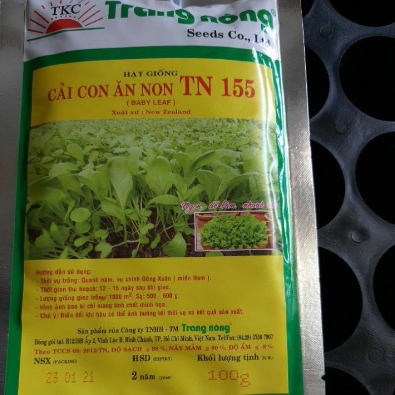 hạt giống cải con ăn non - gói 100gr