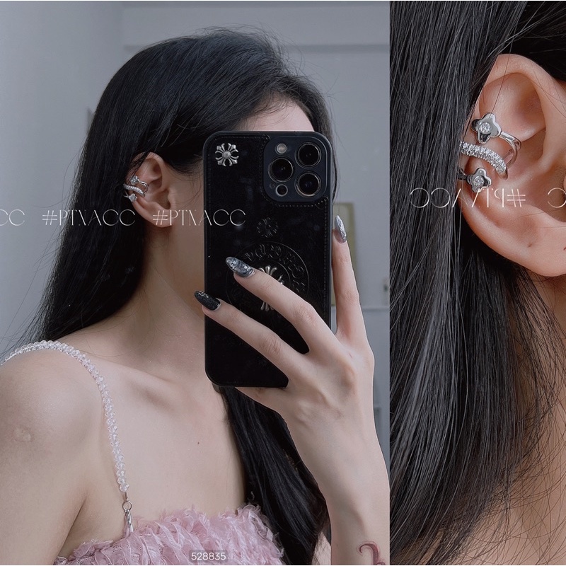 Bông tai, khuyên tai kẹp vành đính đá kiểu Trung cá tính .PTNACC.