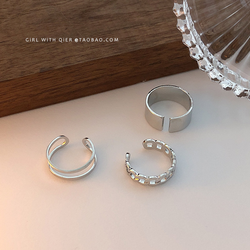 Set 3 nhẫn đeo ngón tay thiết kế thời trang cho nữ