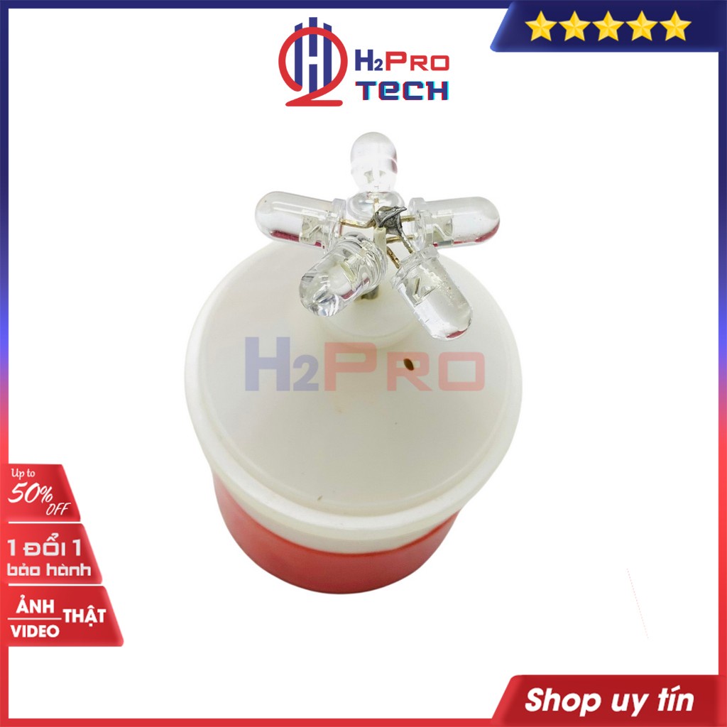 Đèn Chớp Cảnh Báo Trắng Vỏ Đỏ H2Pro Cao Cấp (2 Pin), Đèn Báo Hiệu Tàu Biển-Quay Cảnh Báo (Tặng 2 Pin Đại)-H2Pro Tech