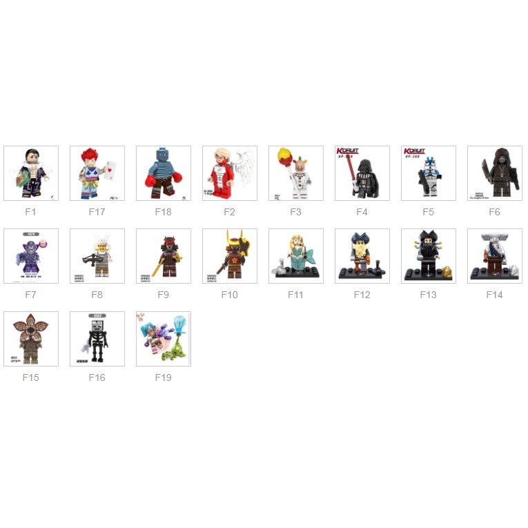 Non lego đa dạng starwar, samurai, caribean