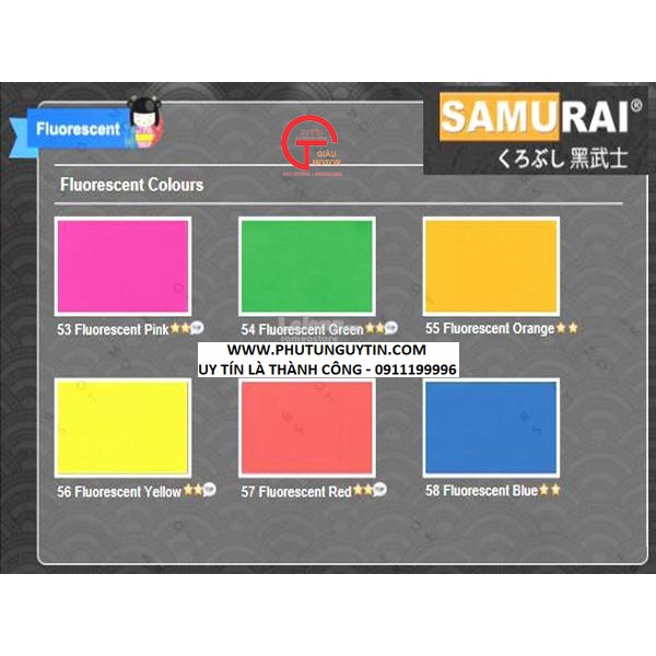 55 _ Chai sơn xịt sơn xe máy Samurai 55** màu cam huỳnh quang  _ Fluorescent Orange   sơn mâm xe máy và nhựa