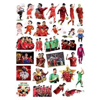 31 Sticker đổi tuyển bóng đá việt nam ép lụa bóc dán