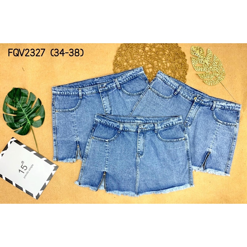 Váy quần jean bigsize dây kéo xẻ đùi