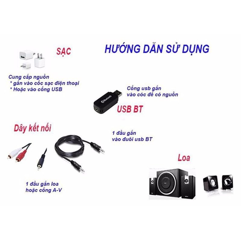 USB Bluetooth BT163 Biến Loa Thường Thành Loa Bluetooth