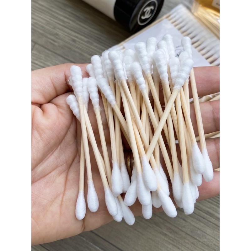 Bịch 100 Que Tăm Bông 1 Đầu Xoắn 1 Đầu Tròn Chuyên Dụng