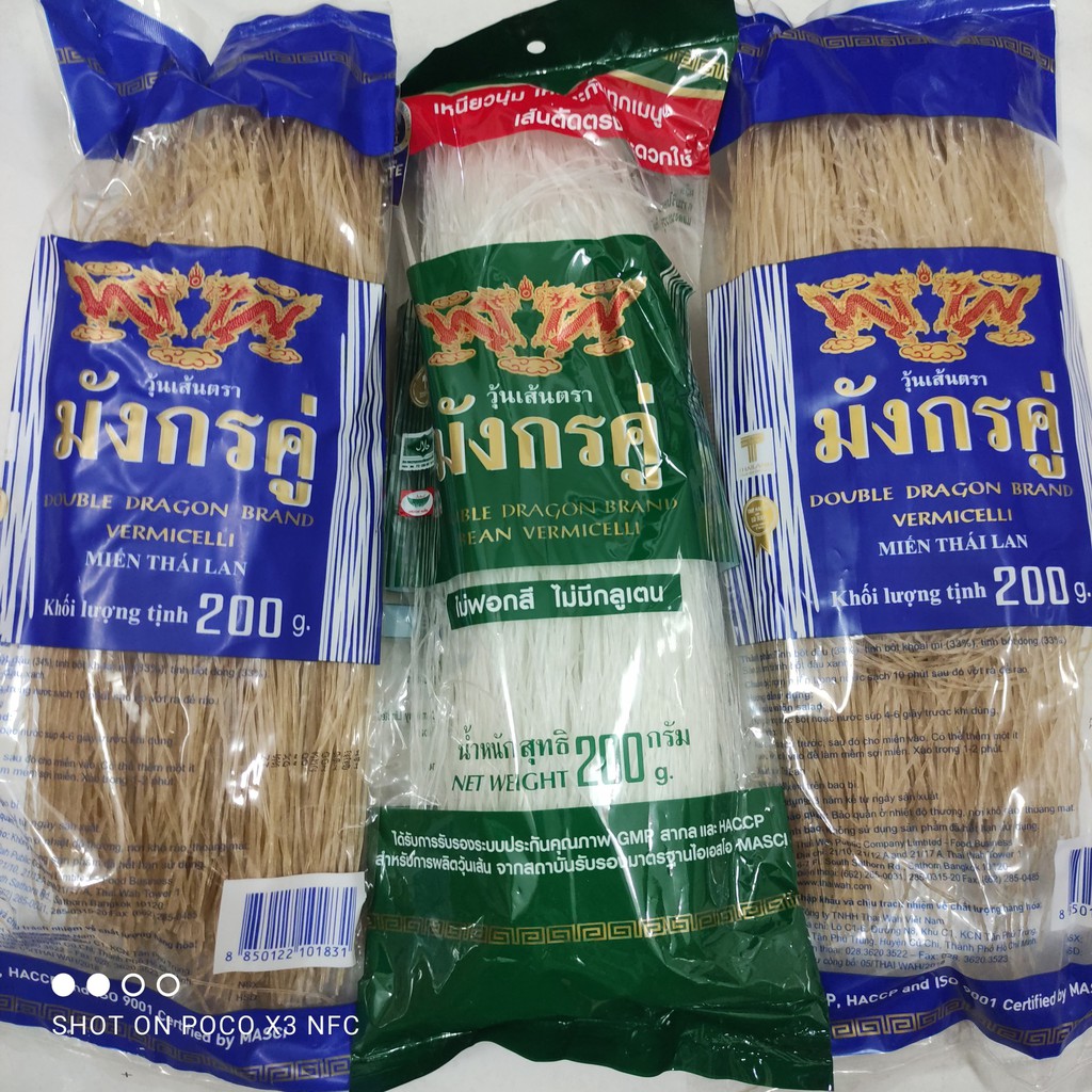 Miến đậu xanh, miến dong (miến Thái) sợi dai ngon, ít nở bở - gói 80g/200g