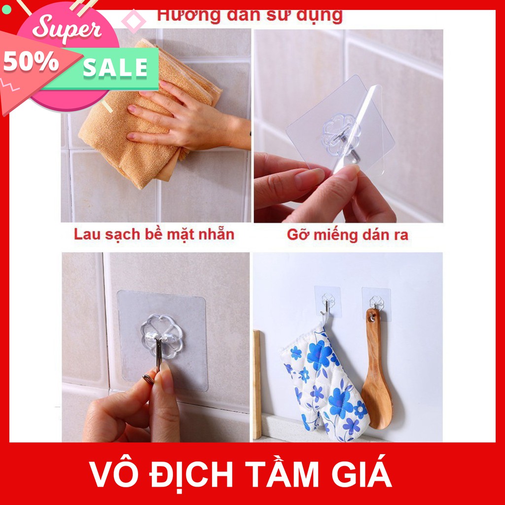 Móc dán cường lực trong suốt combo 10 chiếc mua ngay giảm giá 50% cho khách hàng