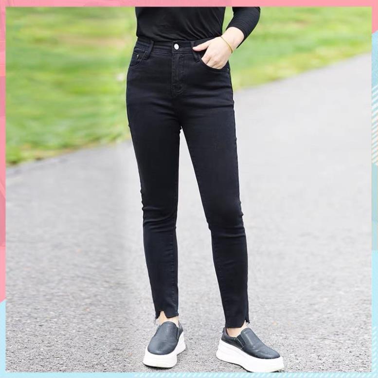 ( Sale Giá Gốc ) Quần Bò Giấy Nữ Cạp Cao- Quần Jean Nữ Chất Dày Dặn Dáng Đơn Giản Basic mềm mịn mát co giãn CC | BigBuy360 - bigbuy360.vn