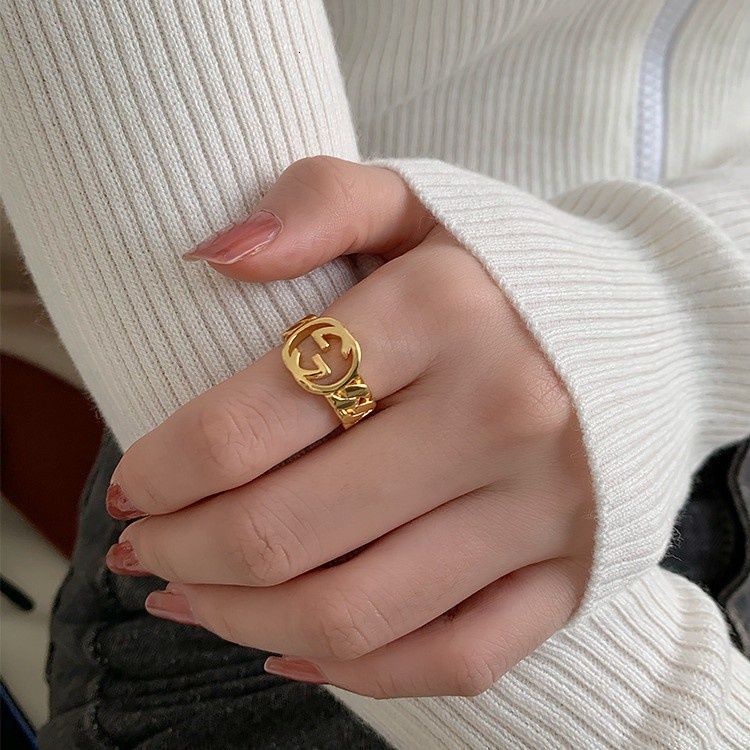 Nhẫn thời trang khắc chữ cá tính phong cách retro