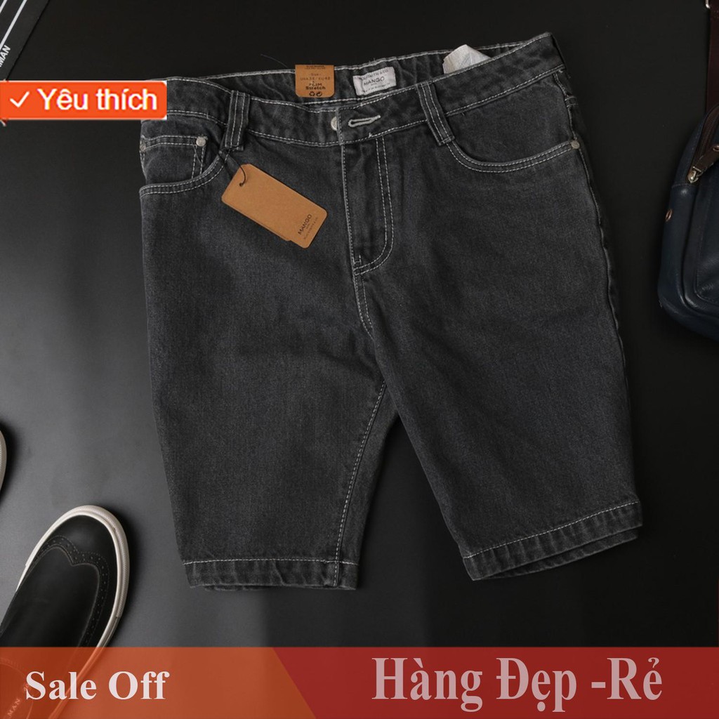 quần short jeans mango man màu ghi