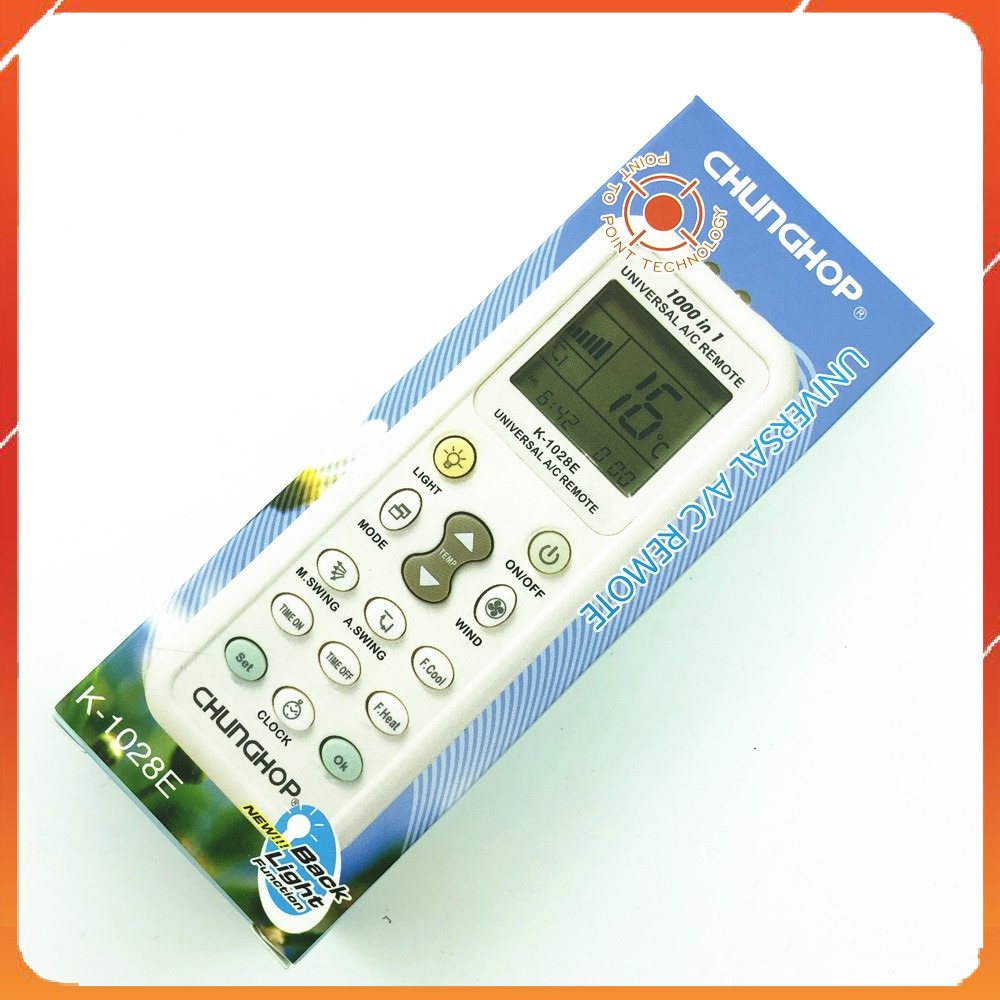 Điều khiển điều hoà đa năng Chunghop K-1028E [TẶNG PIN] Remote máy lạnh đa năng Chunghop K-1028E