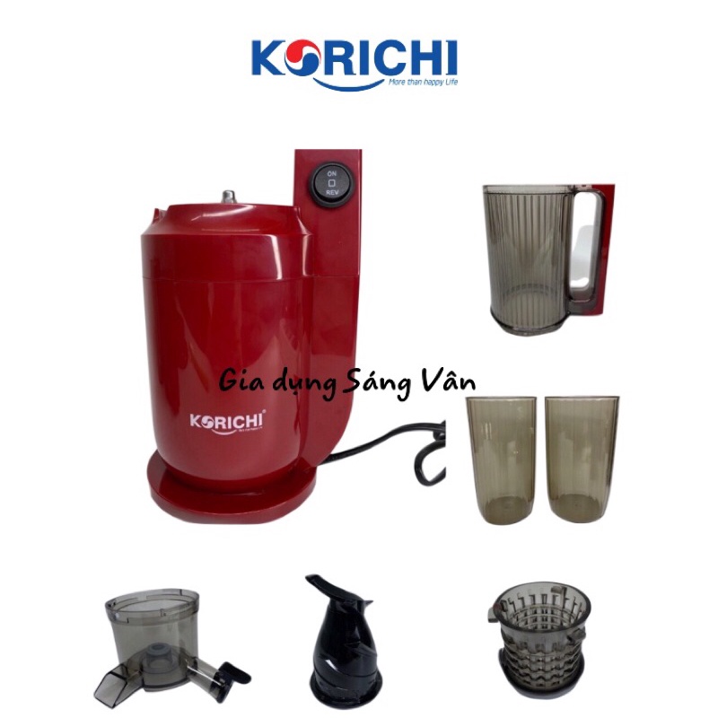 Máy ép chậm hoa quả Korichi KRC-8688 ép rau củ quả kiệt bã theo công nghệ mới Nhật Bản, vận hành êm, thiết kế gọn