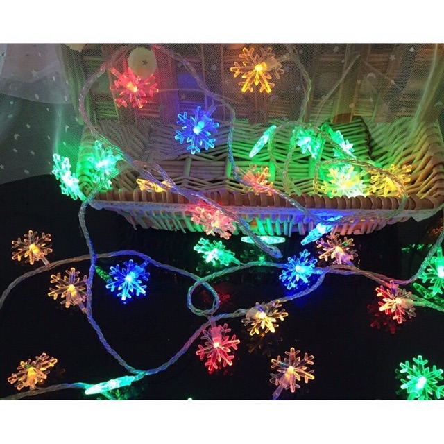 ĐÈN NHÁY BÔNG TUYẾT 10m DECOR TRANG TRÍ NOEL TẾT[GIA DỤNG RẺ]