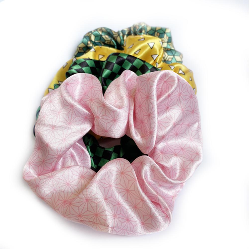 Dây Cột Tóc Scrunchies Họa Tiết Kẻ Sọc Phong Cách Hàn Quốc Thời Trang Cho Nữ