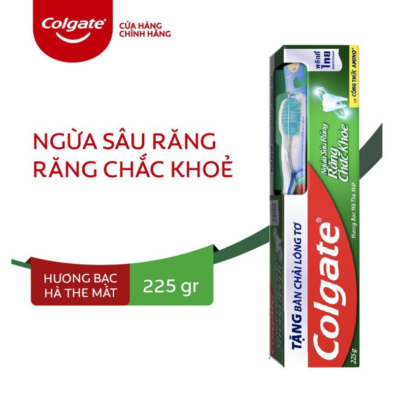 (Tặng bàn chải đánh răng) Kem đánh răng Colgate ngừa sâu răng tối đa 225g/hộp