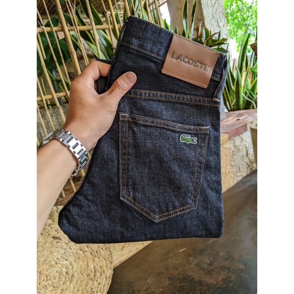 Quần jeans lacoste nam màu indigo form đứng
