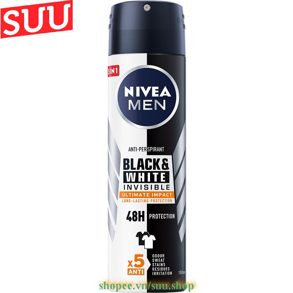 Xịt ngăn mùi Nivea Men Silver Protect 150ml Ngăn Vệt Ố Vàng suu.shop cam kết 100% chính hãng