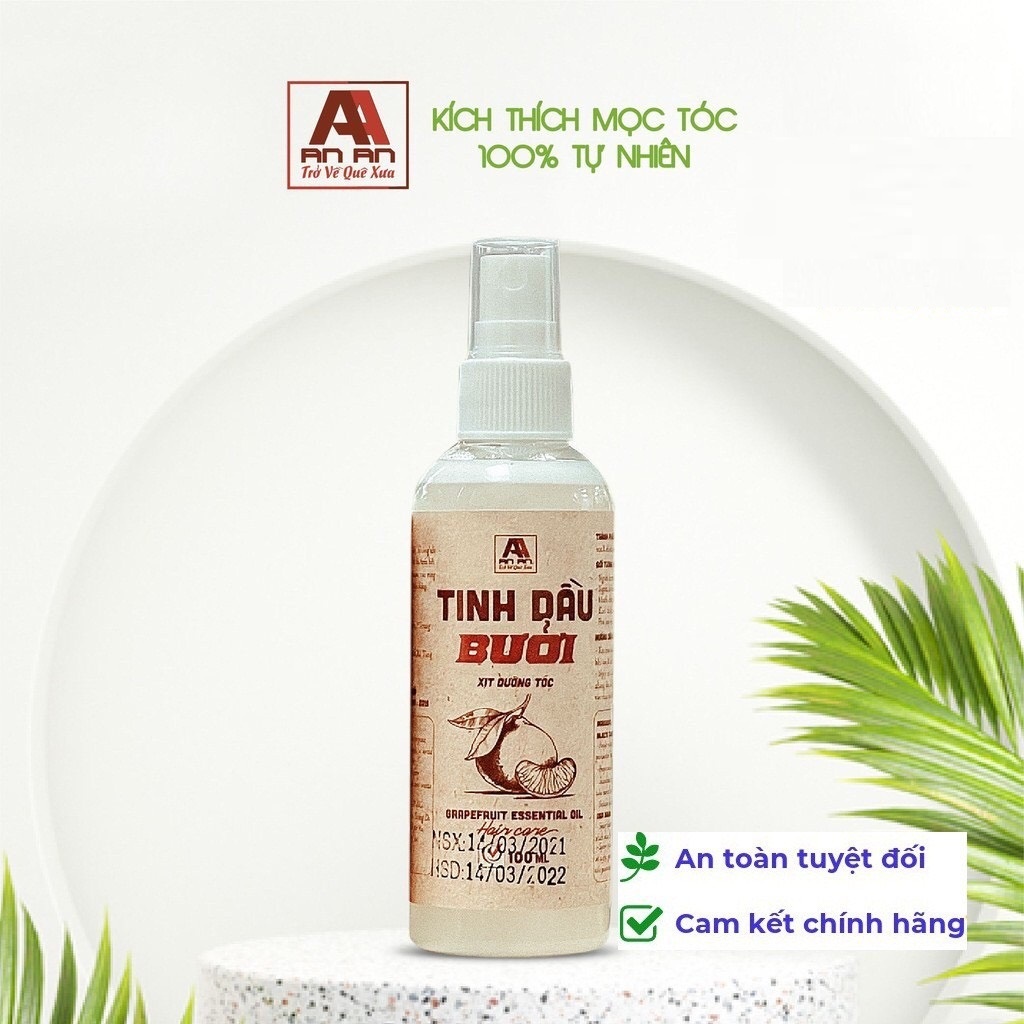 Serum bưởi, xịt tinh dầu bưởi ngừa rụng tóc và kích thích mọc tóc, dưỡng tóc bóng khỏe An An