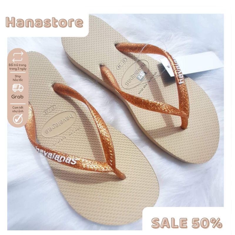 Dép Havaianas nữ quai kim tuyến đơn giản