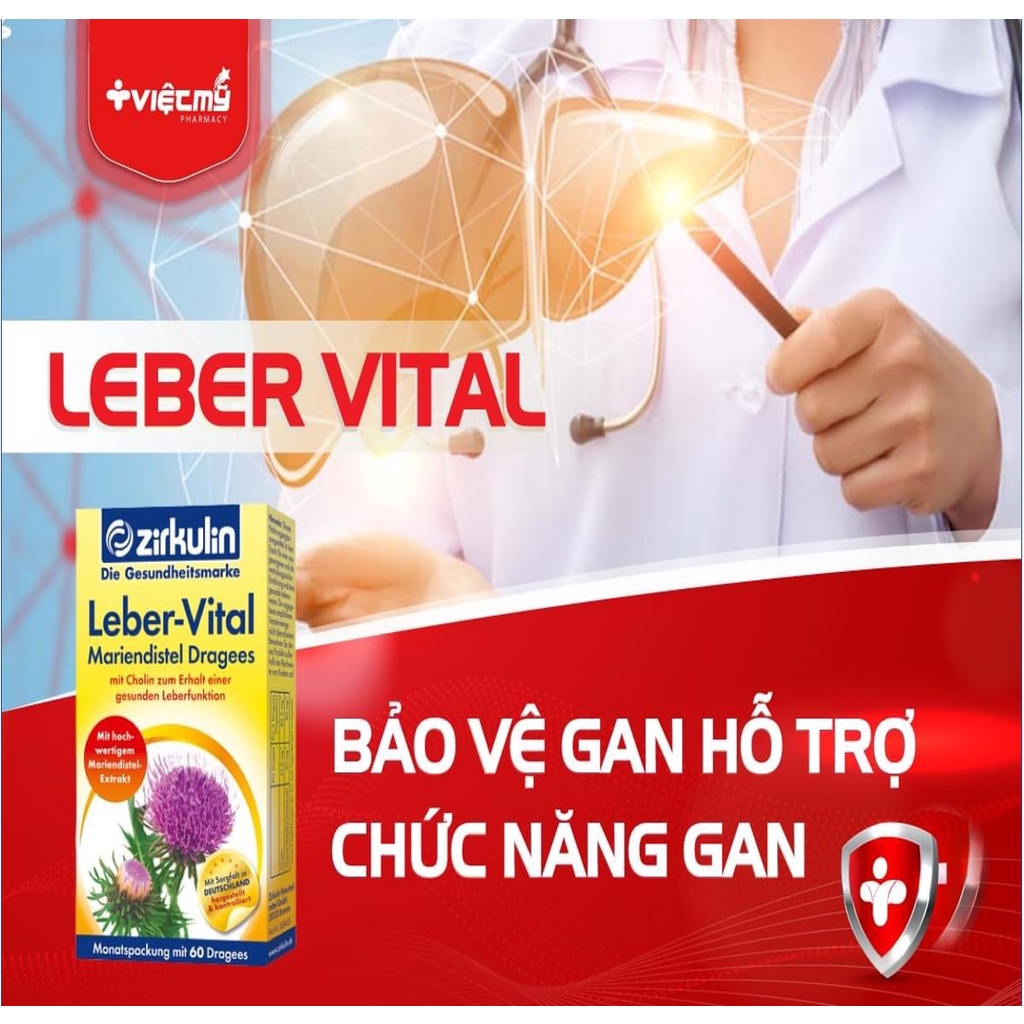 Zirkulin Leber Vital Viên Uống Giải Độc Gan, Tăng Cường Chức Năng Gan Chính Hãng Đức