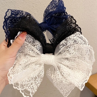 Kẹp Tóc Nơ Phối Ren Xinh Xắn Phong Cách Hàn Quốc Dành Cho Bé Gái