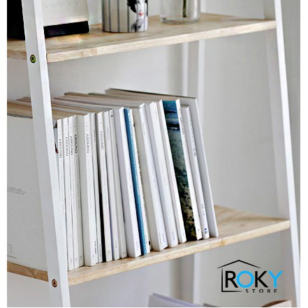 KỆ SÁCH 3 TẦNG - MÀU TRẮNG & TỰ NHIÊN - BOOK SHELF 3F _ WHITE & NATURAL - ROKY STORE - KỆ ĐA NĂNG