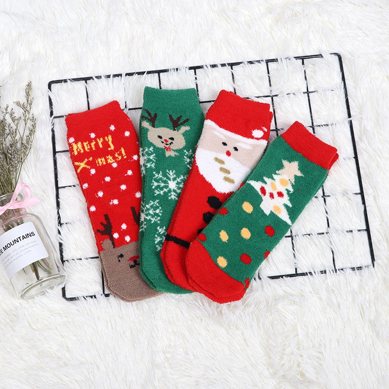 Tất len cao cổ Noel giáng sinh cho bé 2-10 tuổi
