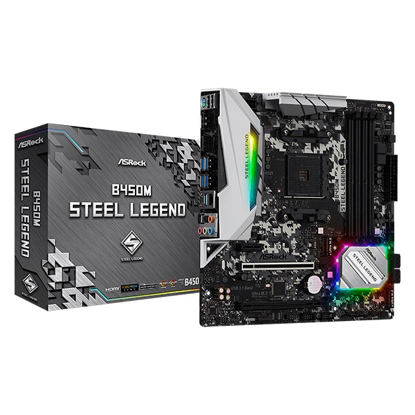 Mainboard Asrock B450M Steel Legend cũ(còn bh hãng)