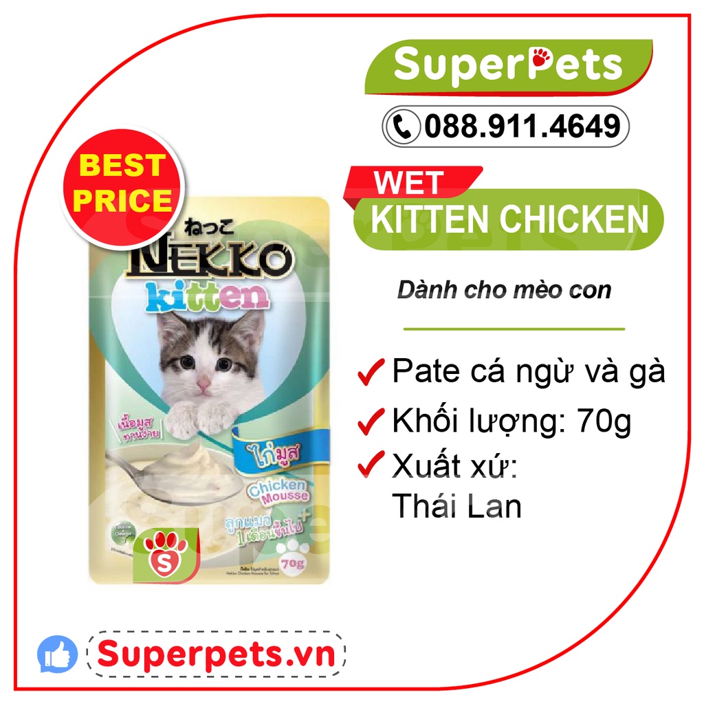 [ 70G ] Pate Nekko Cho Mèo Con Dưới 6 tháng tuổi SUPERPETS VIỆT NAM