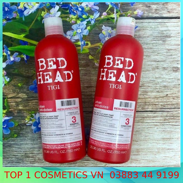 Dầu Gội - Xả Tigi Bed Head Phục Hồi Cấp Độ 3 1500ML - Siêu Mền Mượt Và Tạo Độ Phồng Cho Tóc( Tặng Tinh Dầu  Bưởi)