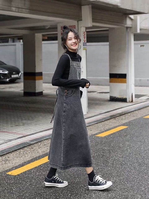 [SIZE S-L]Váy yếm jeans Quảng Châu phong cách Ulzzang Hàn Quốc cực xinh giá rẻ | BigBuy360 - bigbuy360.vn