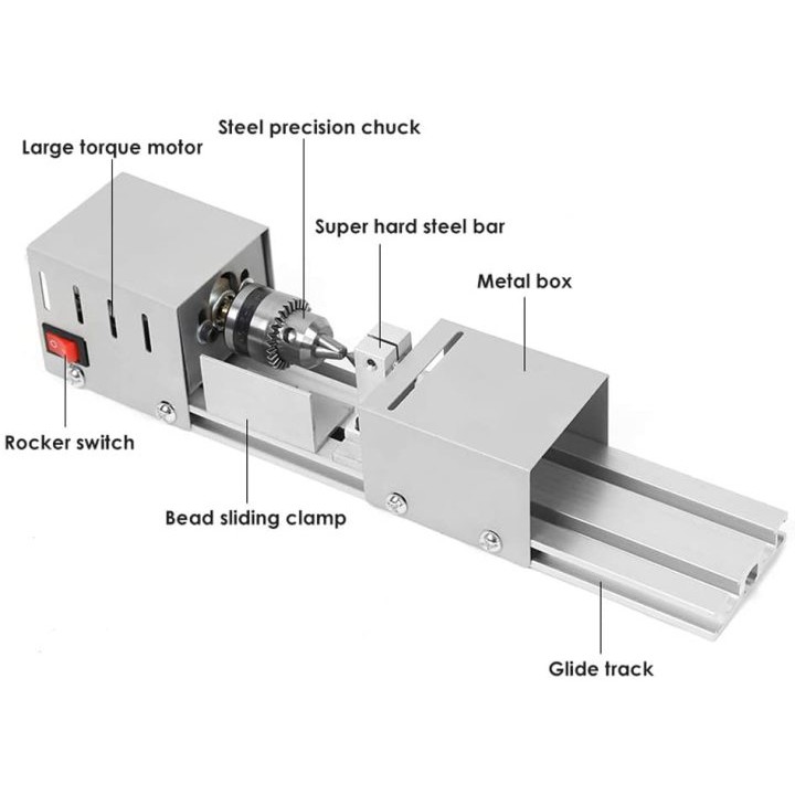 Máy tiện gỗ mini Máy tiện hạt vòng đồ thủ công mỹ nghệ Bảo hành 12 tháng