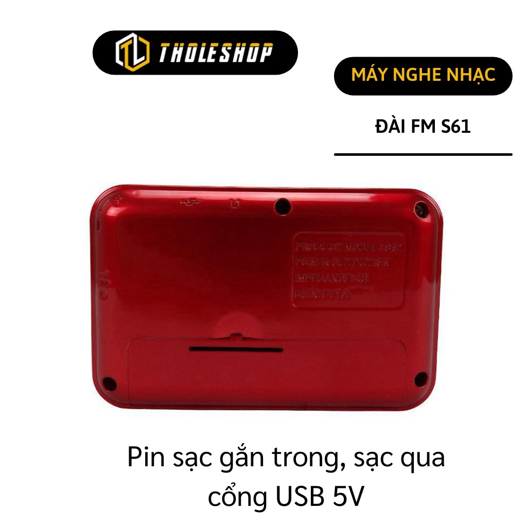 [SGD] Đài Radio - Máy Nghe Nhạc Nghe Thẻ Nhớ Mini S61 Cho Người Lớn, Đồng Hồ, Kinh Phật 5593