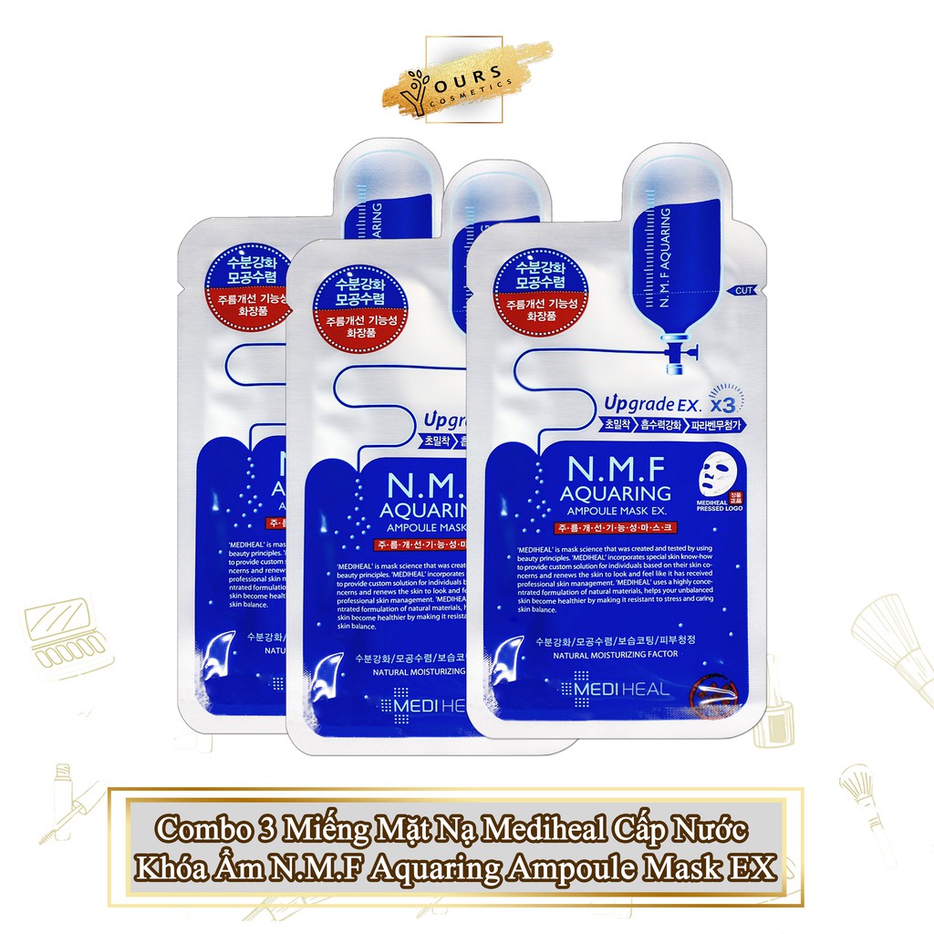 [Auth Hàn] Mặt Nạ Mediheal Cấp Nước Khóa Ẩm Tức Thì Cho Mọi Loại Da N.M.F Aquaring Ampoule Mask 27ml