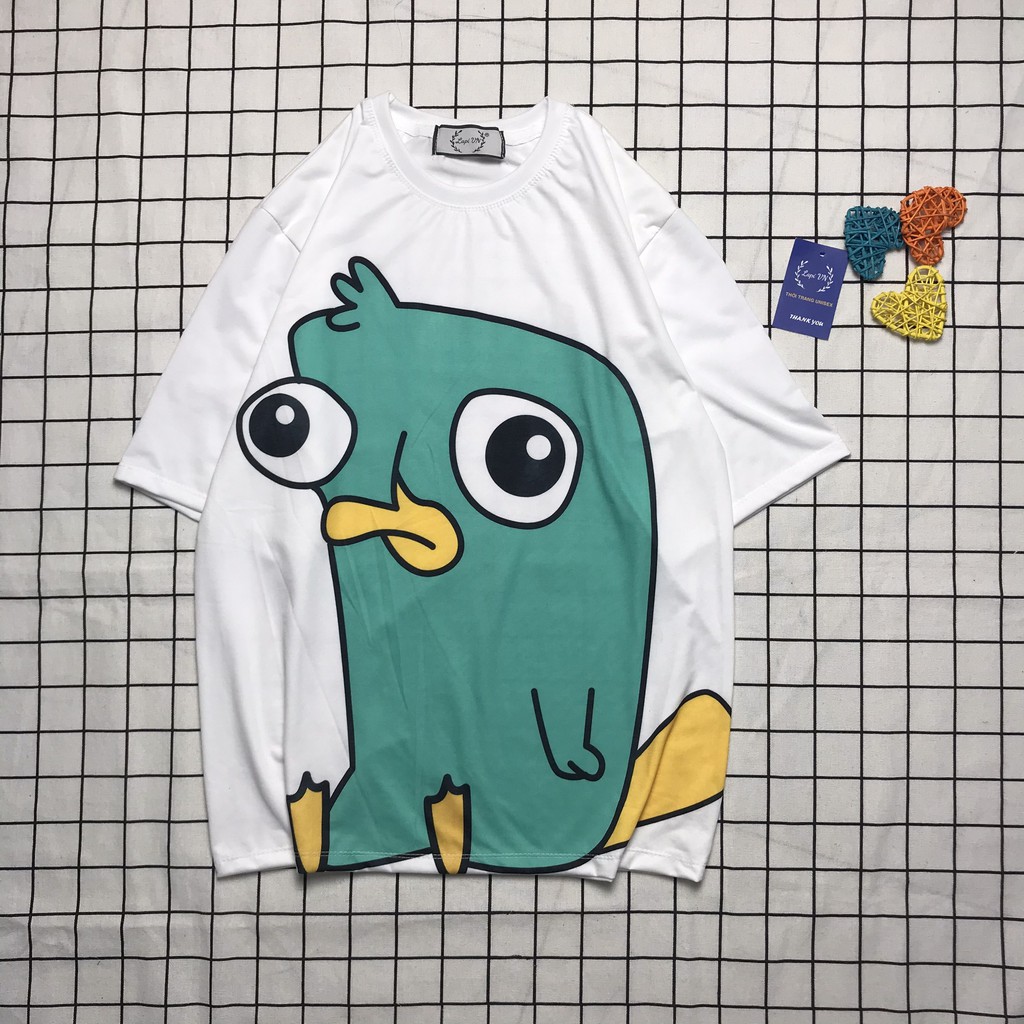 Đồ Bộ Hoạt Hình Uniex Tay Lỡ Vịt Perry Mỏ Nhọn Lapi VN, Đồ Bộ Cartoon, Freesize, Thun Cotton, Nam Nữ Đều Mặc Được