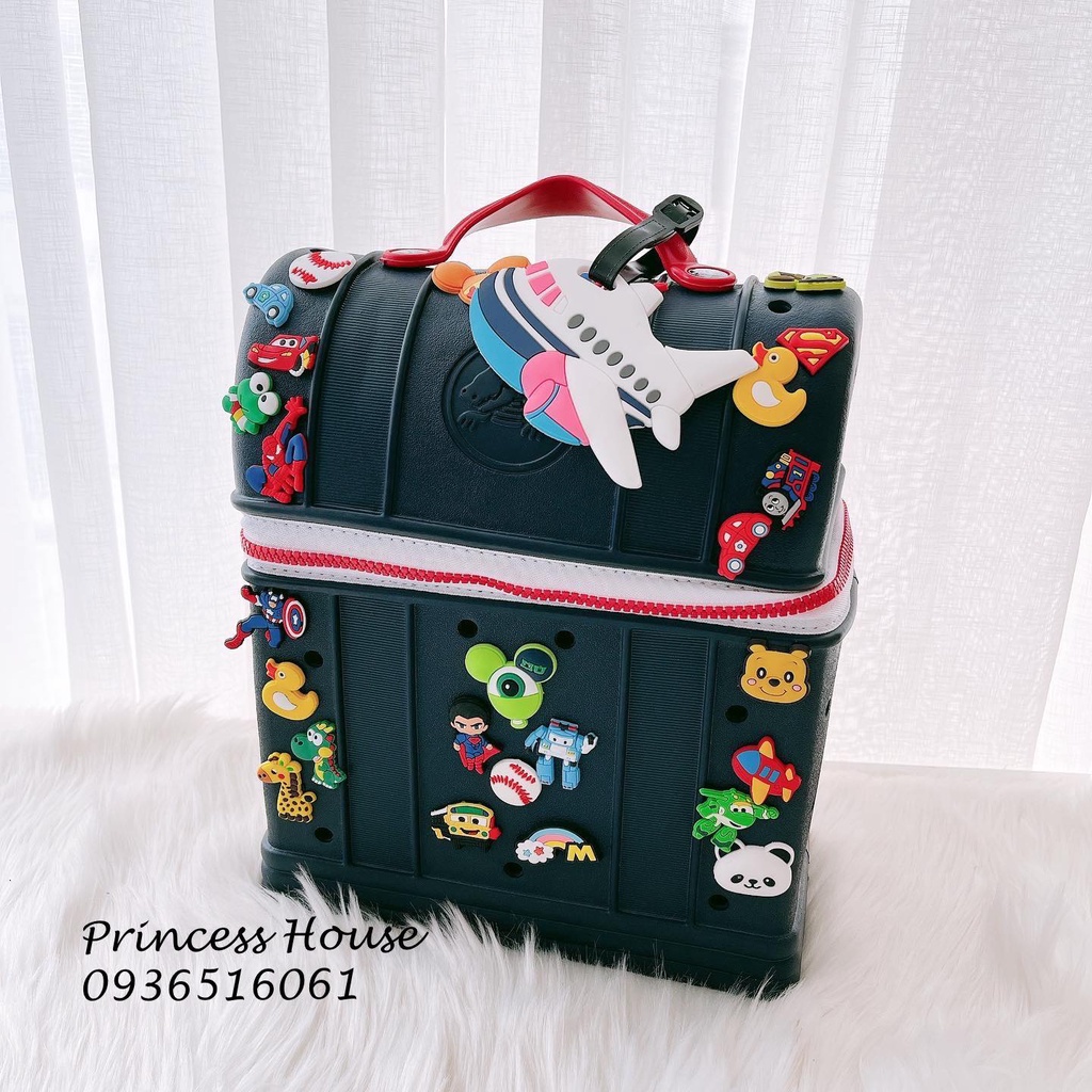 Crocs balo đi học sticker vui nhộn cho bé yêu