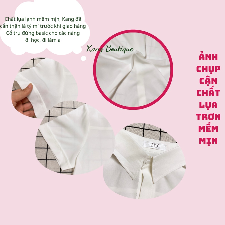 Áo Sơ Mi Trắng Nữ Kiểu Form Rộng Tay Ngắn Công Sở Kang Boutique MÃ SM009