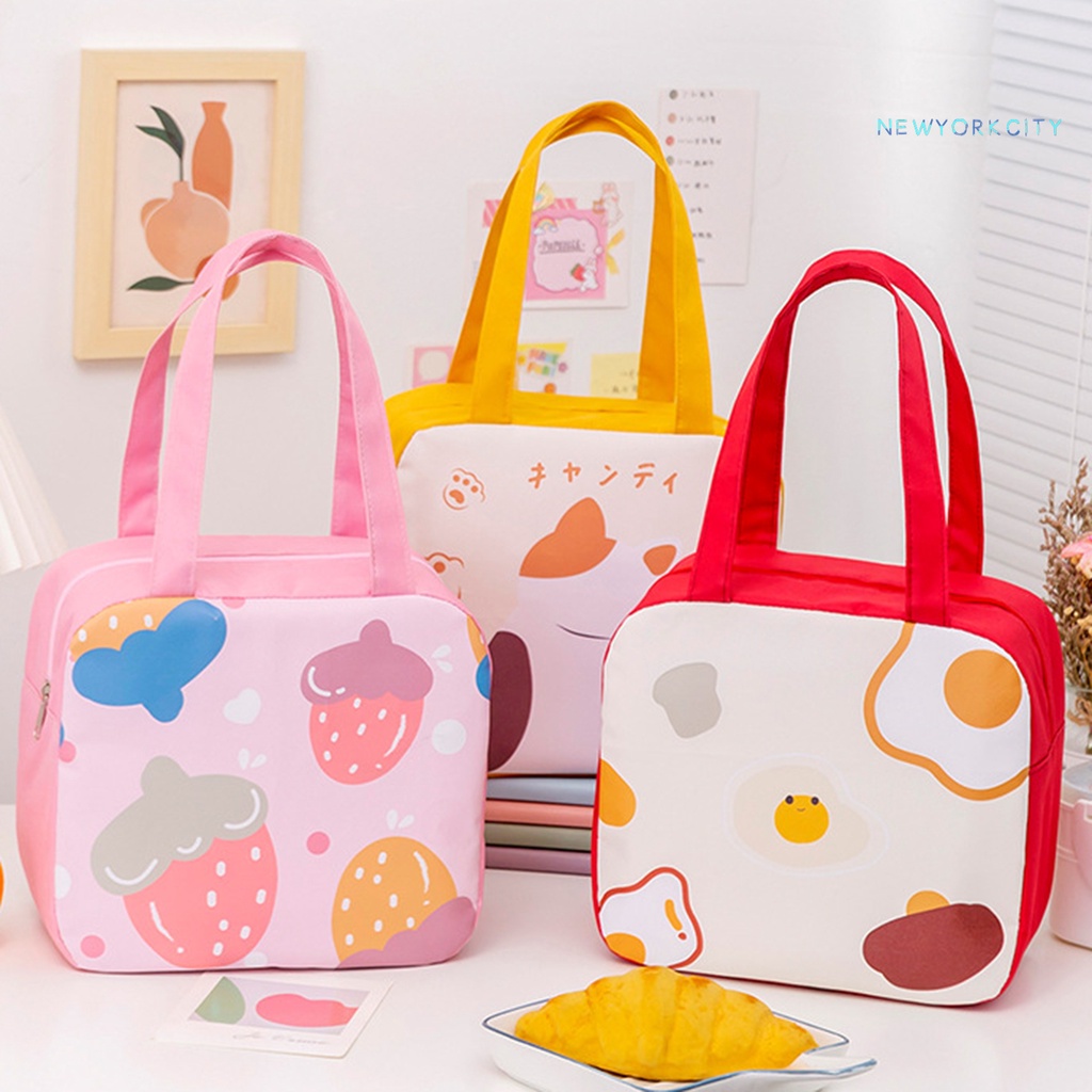 Túi Đựng Hộp Cơm Trưa NYC Chống Nước Cách Nhiệt In Họa Tiết Hoạt Hình Dung Tích Lớn