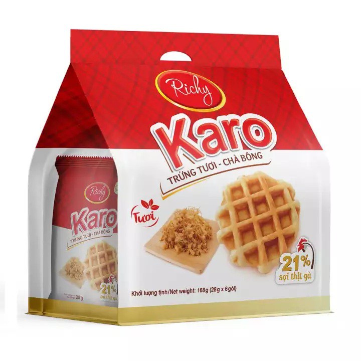 Bánh trứng tươi- chà bông Karo Richy ngon tuyệt ( túi 6 cái)
