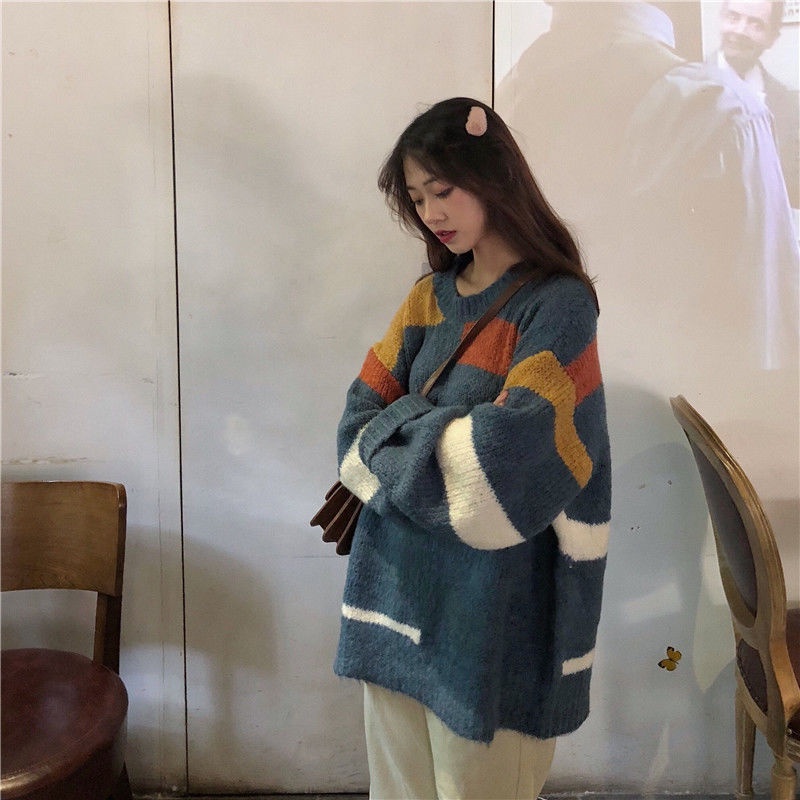 【Yuki】ÁO len họa tiết kẻ sọc nhiều màu mẫu mới Siêu HOT | BigBuy360 - bigbuy360.vn