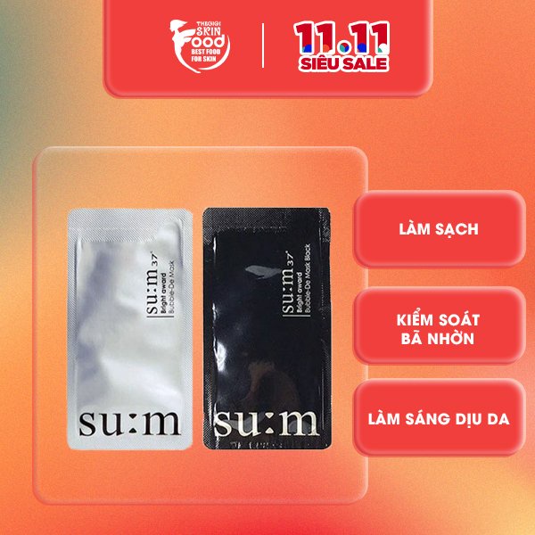 [Mã SKAMA8 giảm 8% đơn 300K] Mặt nạ sủi bọt thải độc, hút dầu, làm sạch sâu Hàn Quốc Sum37