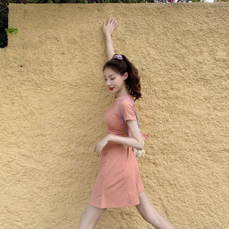 Đầm Tay Ngắn Cổ Tròn Thiết Kế Đơn Giản Hợp Thời Trang | BigBuy360 - bigbuy360.vn