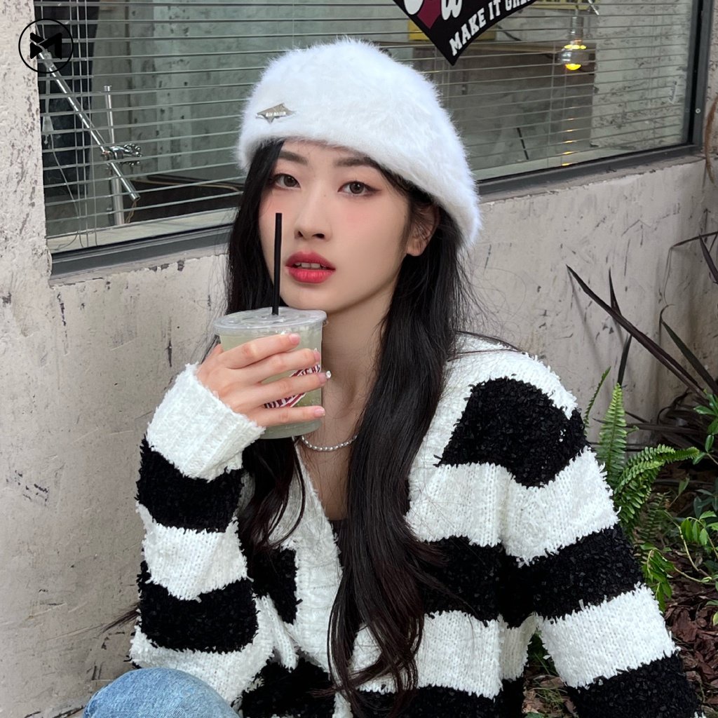 Mũ Beret Lông Thỏ Phong Cách Thời Trang Hàn Quốc 2022
