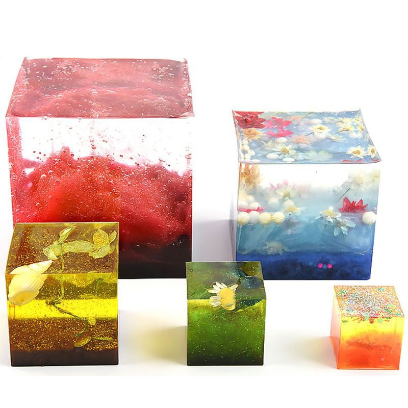 Khuôn Silicon resin khối vuông , khuôn silicon làm xà phòng  bằng nhựa , khối vuông silicon Các Cỡ Làm Handmade