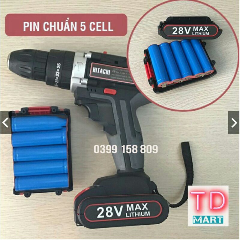 Pin máy khoan Hitachi 28v - 36v chuẩn 5 cell